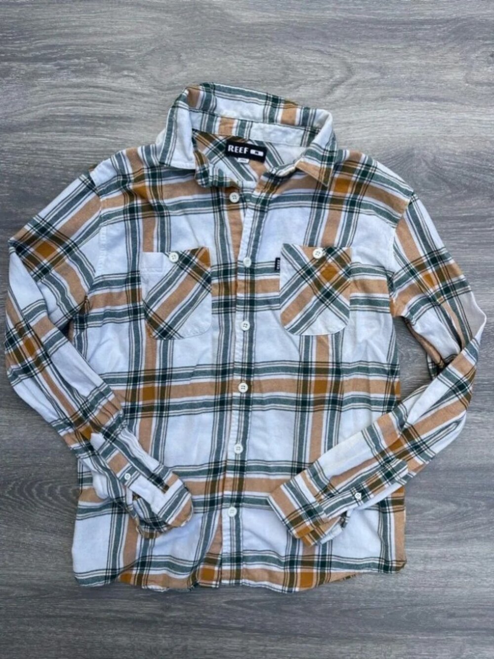 Reef Vaughn Long Sleeve Flannel Shirt, marshmallow multi